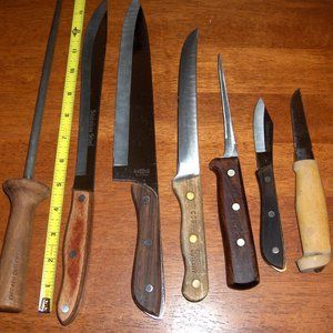 Knives, Lot of 6 Plus Steel, Meatcutter Special